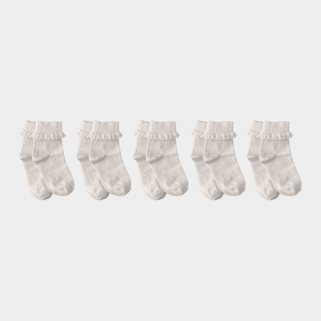 Natural (no dye) Lace Kids Socks - 98% Organic Cotton