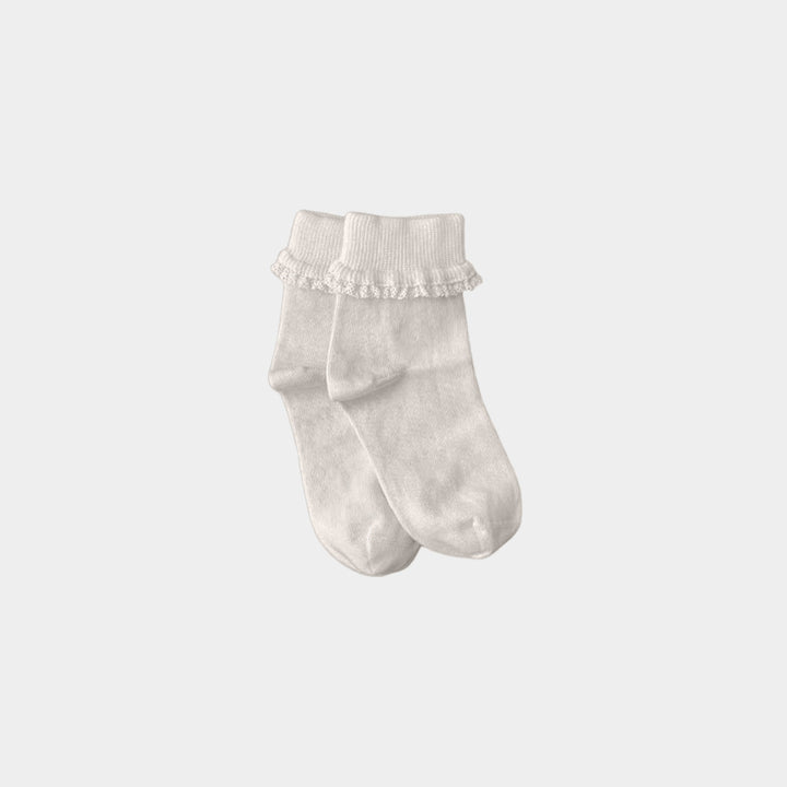 Natural (no dye) Lace Kids Socks - 98% Organic Cotton