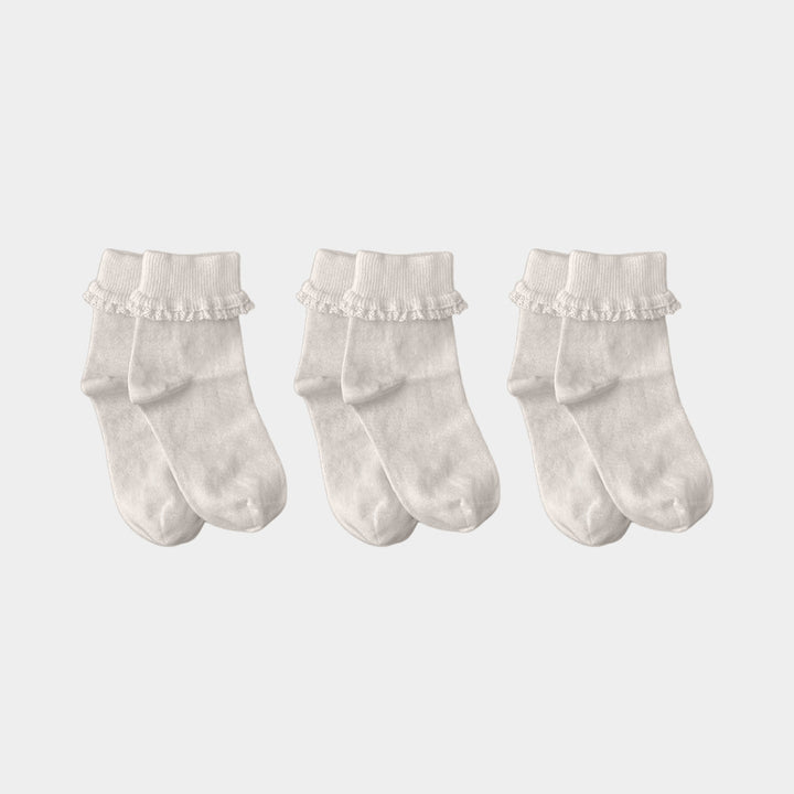 Natural (no dye) Lace Kids Socks - 98% Organic Cotton