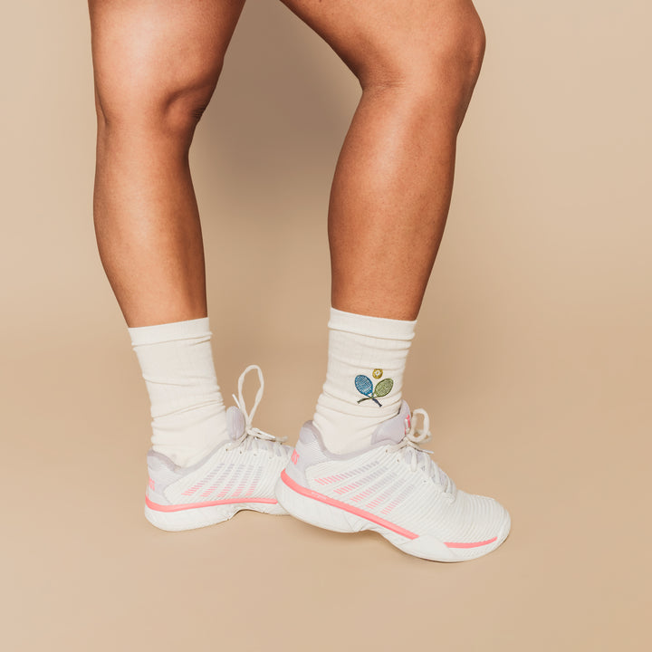 Embroidered Midweight Crew Pacers - 97% Organic Cotton