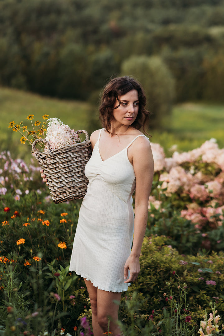 Women's Pointelle Slip Dress - 100% Organic Cotton