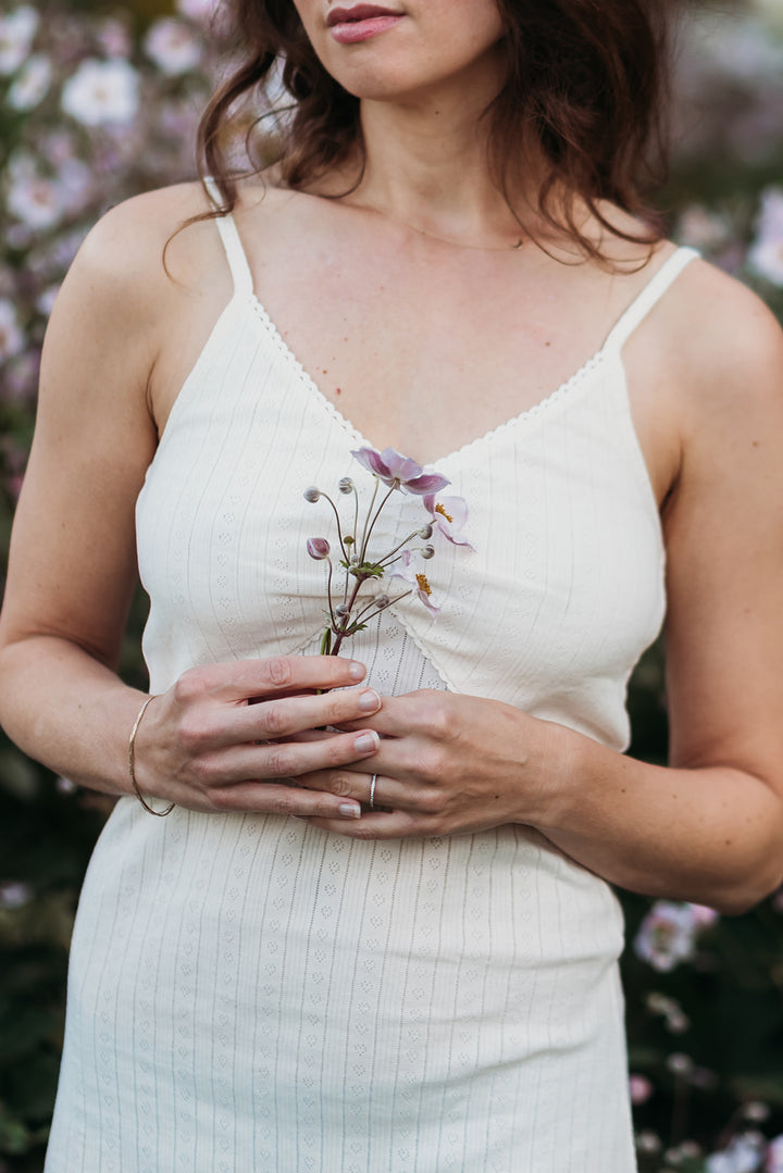 Women's Pointelle Slip Dress - 100% Organic Cotton