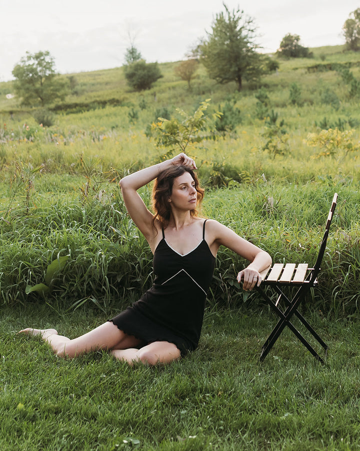 Women's Pointelle Slip Dress - 100% Organic Cotton