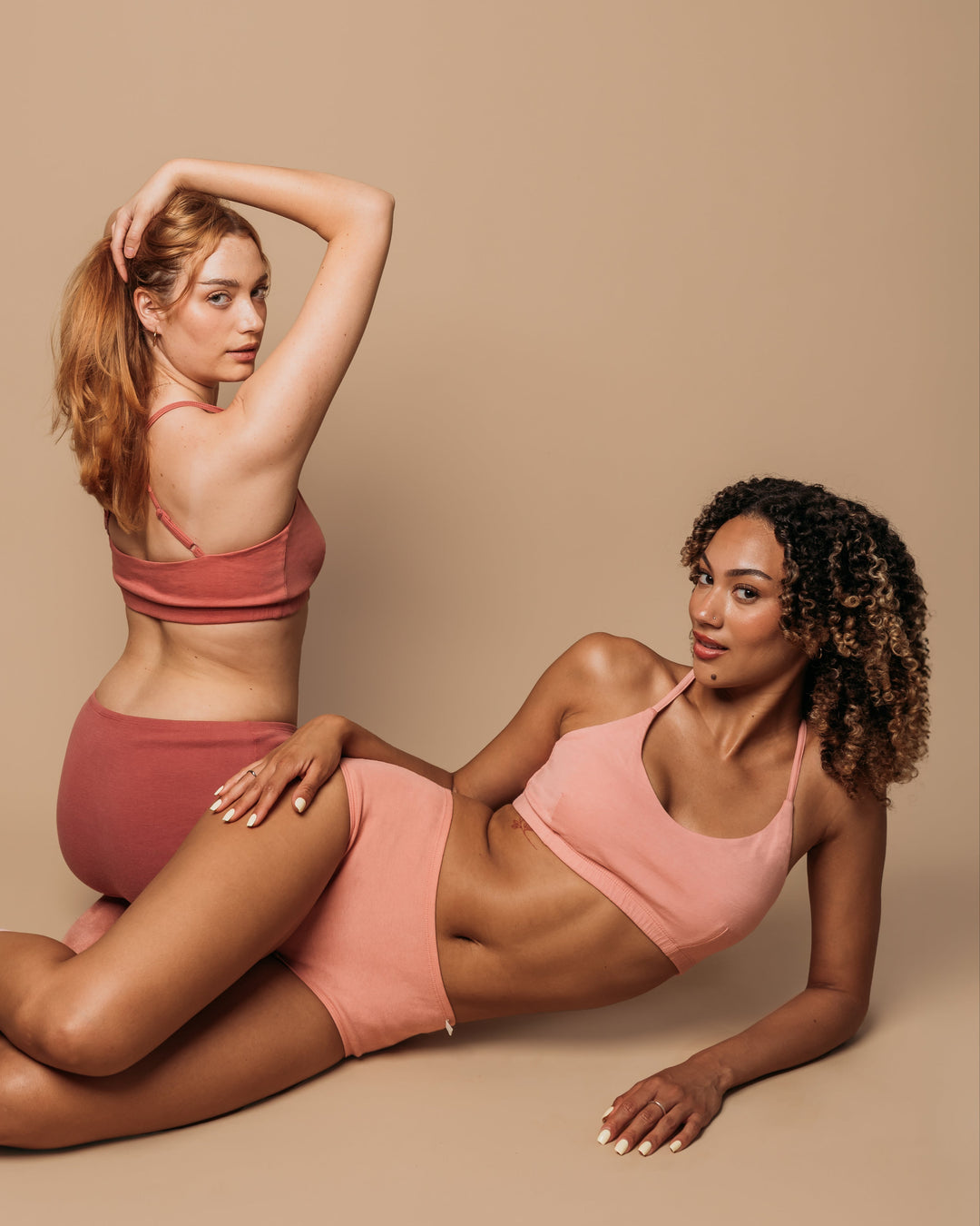 Women's Criss-Cross Bralette - Natural, Plant Dyes - 100% Organic Cotton (2 pack)