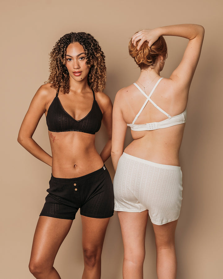 Women's Pointelle Bra - 100% Organic Cotton