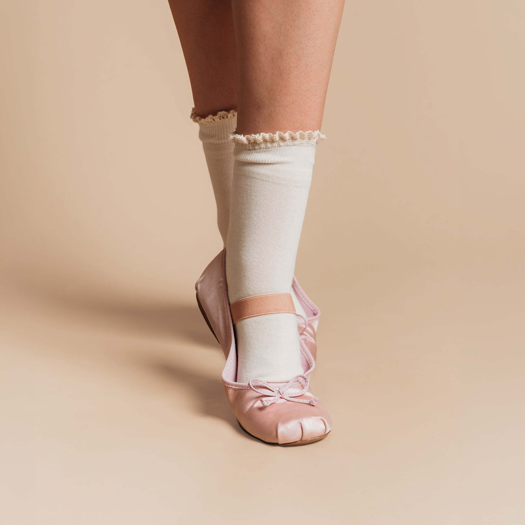 Organic Lace Frill Socks - 98% Organic Cotton