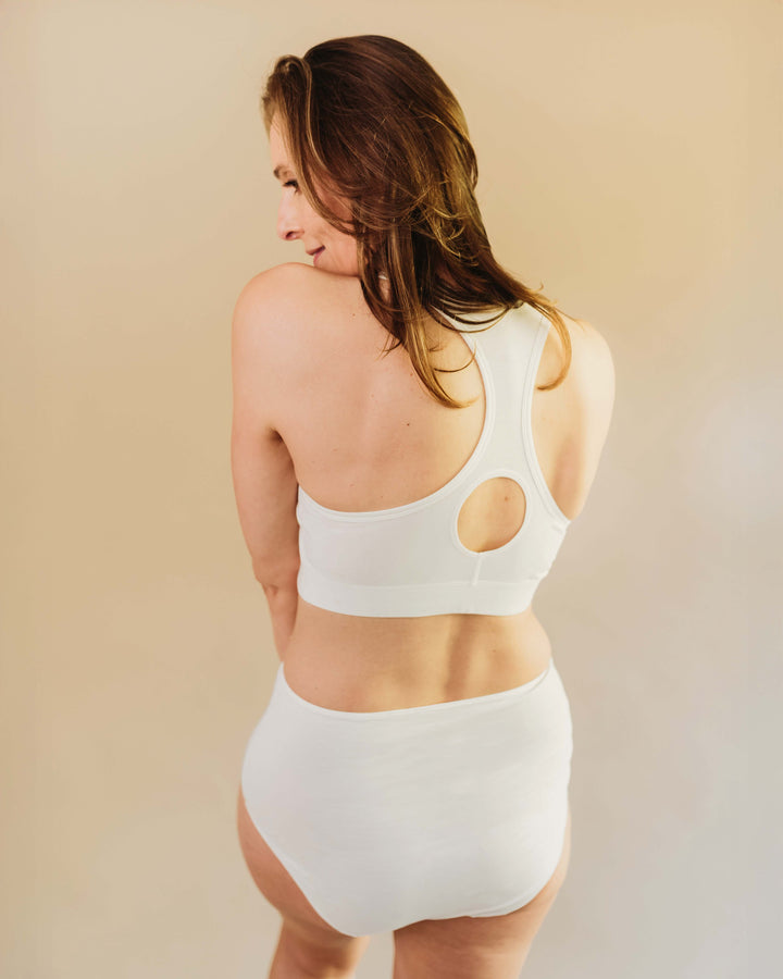 Pure (no dye) Organic Racerback Sports Bra - 95% Organic Cotton