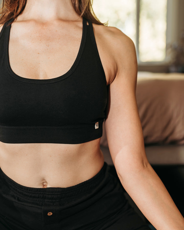 Organic Racerback Sports Bra - 95% Organic Cotton