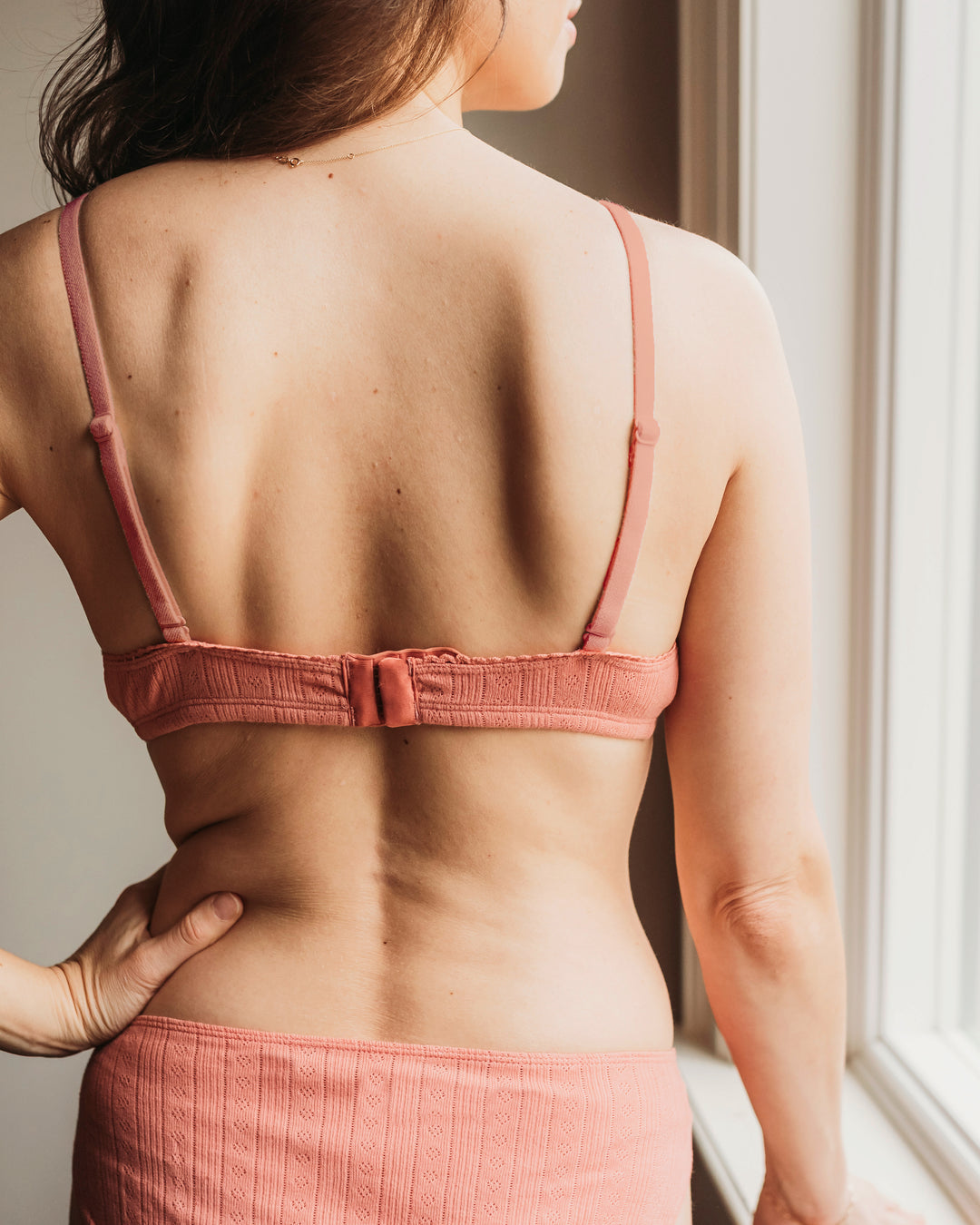 Women's Pointelle Bra - Natural, Plant Dyes - 100% Organic Cotton (2 pack)