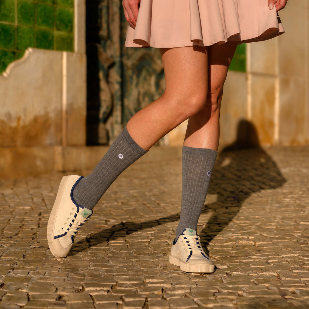 Merino Wool - Cotton Lightweight Adult Socks (Grey)