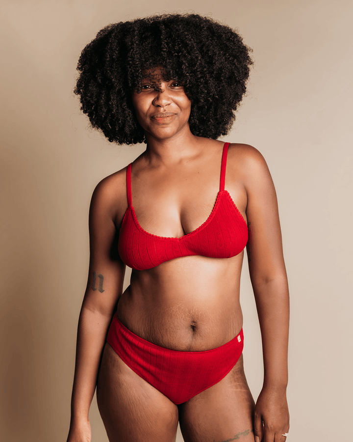 Women's Pointelle Bra - 100% Organic Cotton